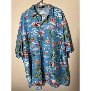 SSLR Men's Flamingo Tropical Shirt Size 5XL